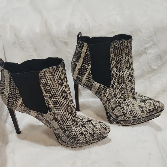 Michael Kors Genuine Snakeskin Heeled Boots - Picture 6 of 9